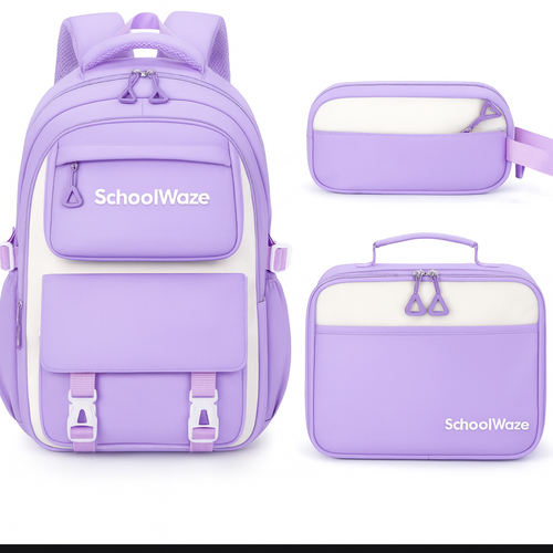 Multi-Pocket School Backpack with Pencil Case Lightweight & Stylish