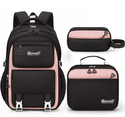 Multi-Pocket School Backpack with Pencil Case Lightweight & Stylish