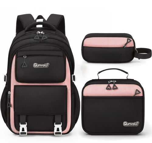 Multi-Pocket School Backpack with Pencil Case Lightweight & Stylish