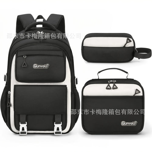 Multi-Pocket School Backpack with Pencil Case Lightweight & Stylish