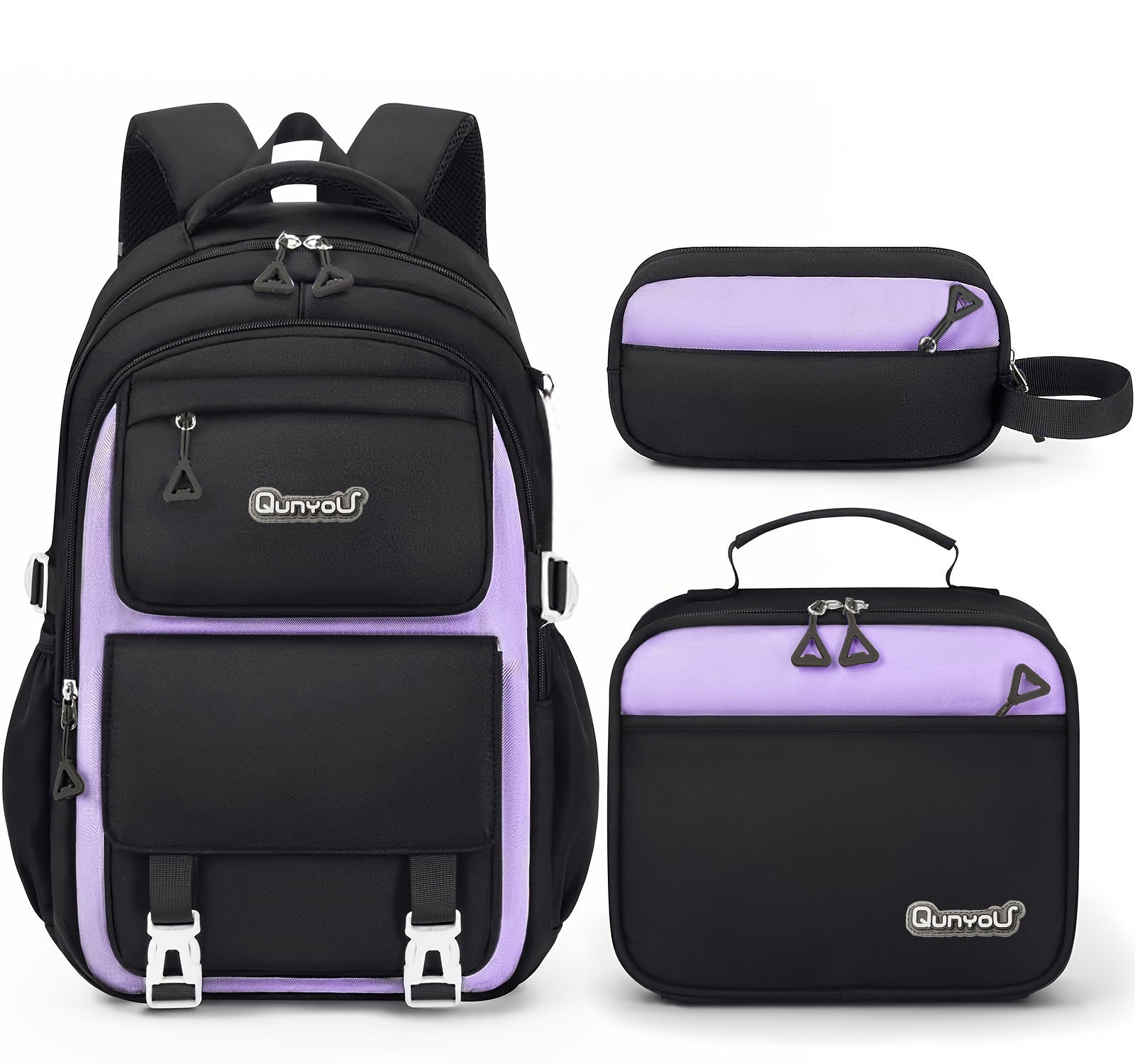 Multi-Pocket School Backpack with Pencil Case Lightweight & Stylish