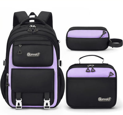 Multi-Pocket School Backpack with Pencil Case Lightweight & Stylish
