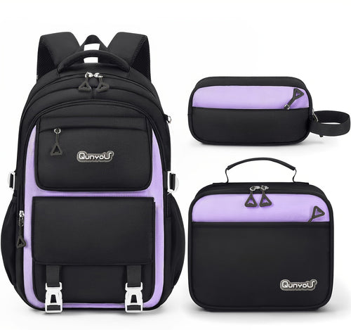 Multi-Pocket School Backpack with Pencil Case Lightweight & Stylish