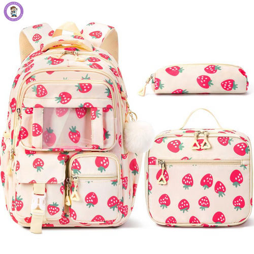 Multi-Pocket School Backpack with Pencil Case Lightweight & Stylish
