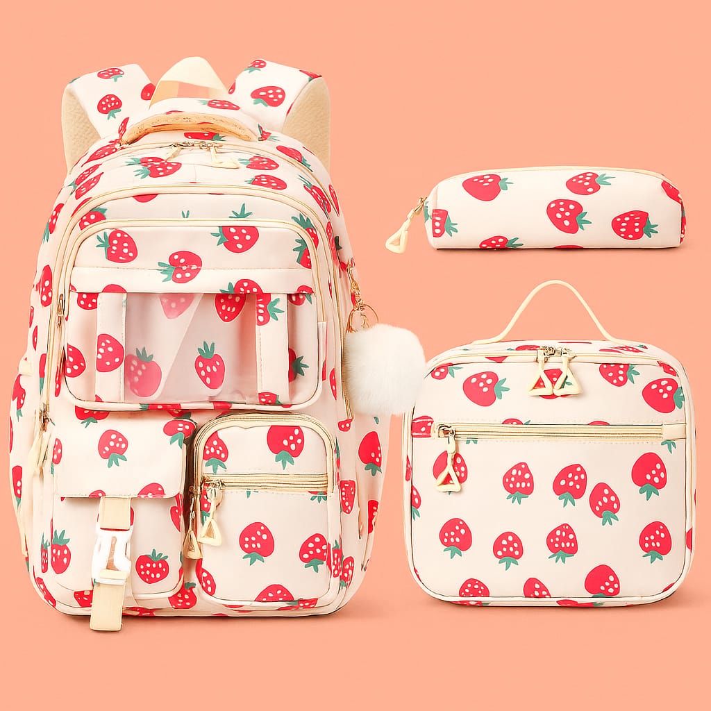 Multi-Pocket School Backpack with Pencil Case Lightweight & Stylish