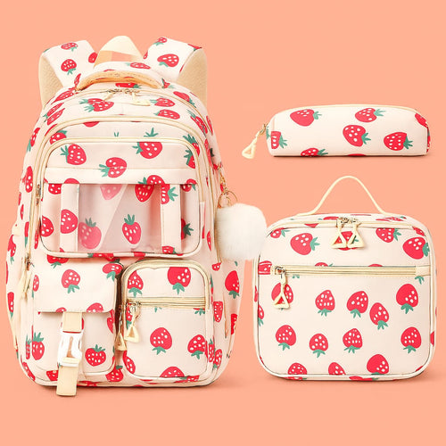 Multi-Pocket School Backpack with Pencil Case Lightweight & Stylish